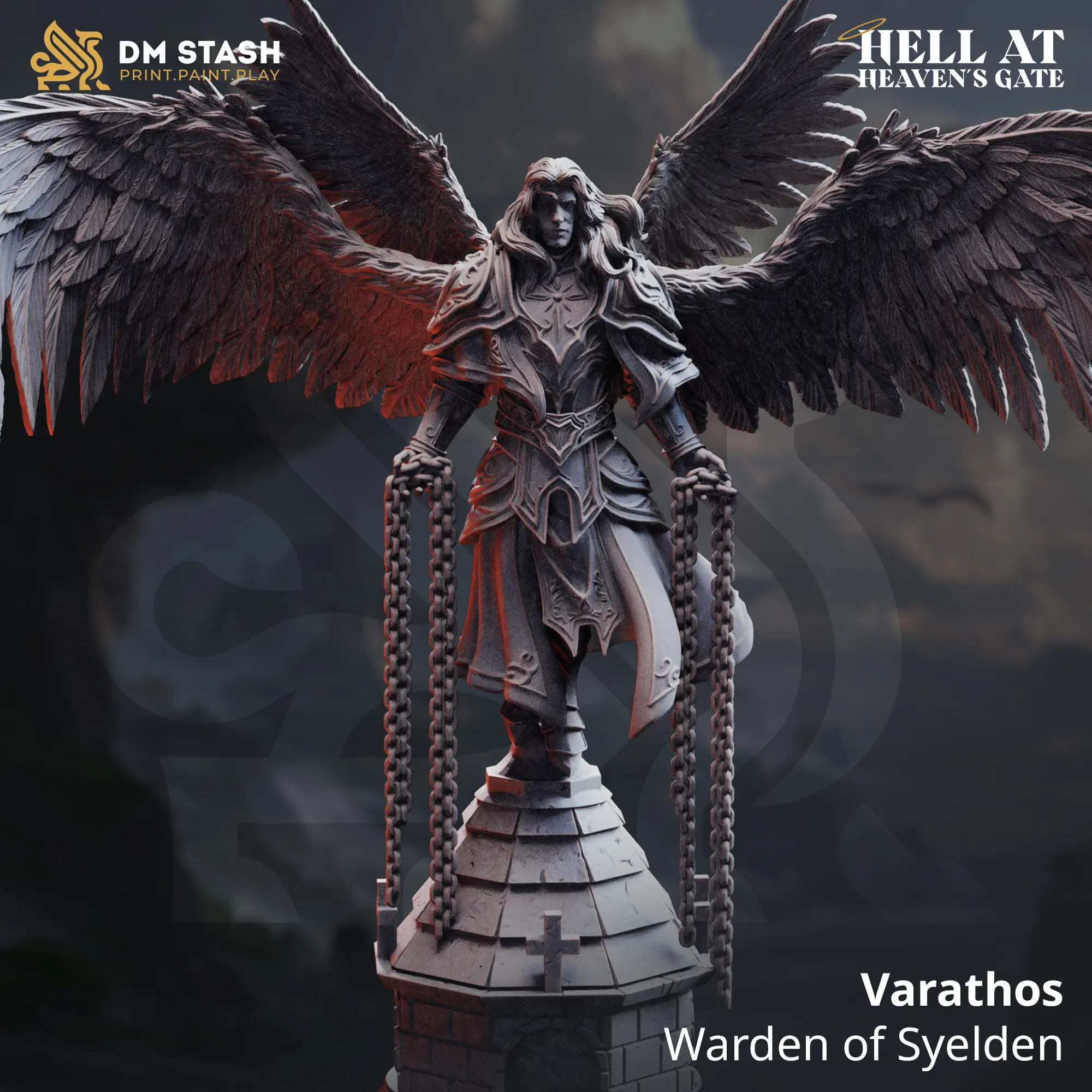 Varathos - Warden of Syelden 3D-Printed Resin Miniature, Decorative Character Figure Miniatures for DM Stash Home Decor Statue, Decorative Miniatures