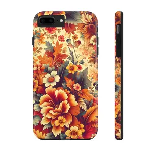 Floral Fall Tough Phone Cases for iPhone - Protective Cover with Durable Lexan Plastic Material - Protection
