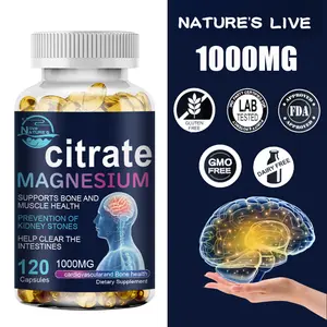 Magnesium Citrate - Relaxation- Sleep - Nervous & Joint Support, Gluten Free, Vegan, 1000 mg per Serving, High Potency Magnesium Supplement 120 Capsules