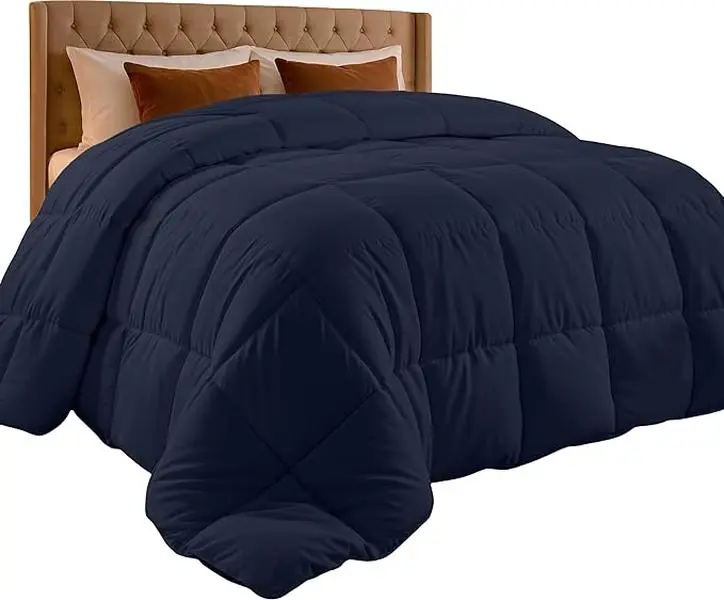 Utopia Bedding Queen Comforter Duvet Insert, Quilted Navy Comforter with Corner Tabs, Box Stitched Down Alternative Comforters Queen Size 88 x 88 inches
