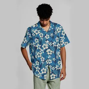 Mens Hawaiian Shirt Short Sleeve Floral Tropical Print Summer Button Down Shirt Casual Beach Wear for Men Vacation Style