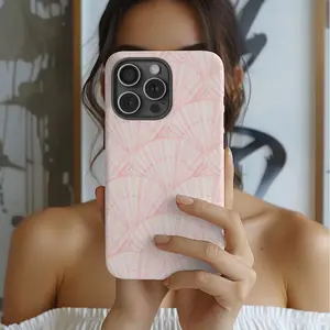 Pink Seashell TPU Protective Cellphone Case - Beach Collage Design, Fashionable Summer Coastal Vibes, Screen Protector Compatible, Pro Max Fit for iPhone 17 Pro Max,16,15,14,13,12,11,X,XS,XS Max,XR,7P,8P, Ideal Christmas Gift, Mobile Phone Accessories