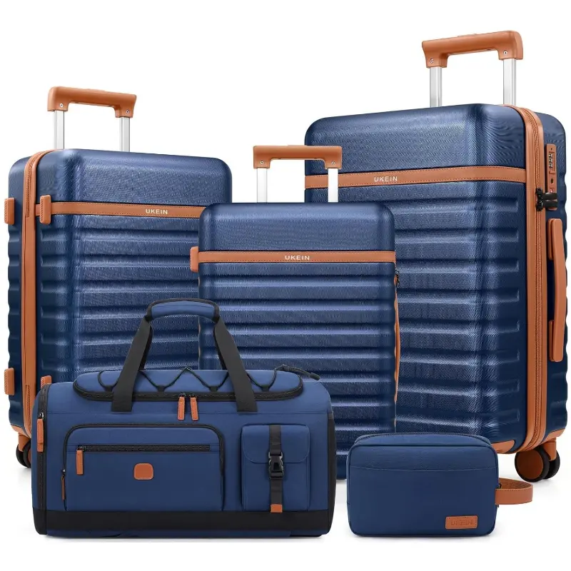 UKEIN 5-Piece Luggage Set - Synthetic Polycarbonate Hardshell Carry-Ons with 4 Wheels 360 Rotation, TSA Lock, for Adults' School & Travel Use #Summervibes tiktokshopbacktoschool