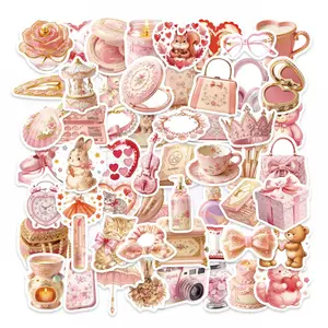 56 Pink Girly Everyday Item Doodle Stickers, Sticker Decals Suitable for Scrapbooks, Diaries, Laptops, Water Bottles, Cars, Etc. Designed with A Sense of Faith, These Stickers Offer Positive Messages As Gifts.