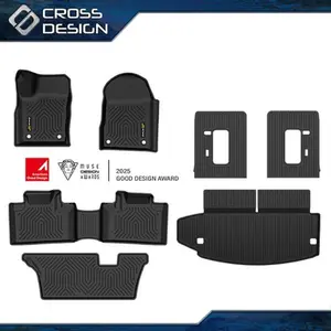 CROSSDESIGN TPE Deep-Tread Floor Mats & Cargo Liner, 7-Seat Rear Auto Accessories for 2016-2025 Dodge Durango