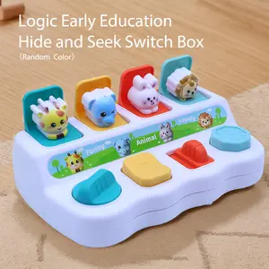 Sensory Pop-Up Animals Toy - Montessori Cause & Effect Learning Activity Center with Color Sorting & Fine Motor Skills for Toddlers 18M+