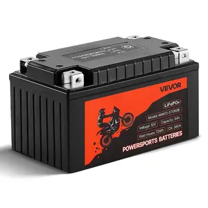VEVOR Motorcycle Battery, 12 Volt 8Ah, LiFePO4 Lithium Pre-Charged Powersports Battery, Maintenance Free High Performance, Compatible with ATV, Motorcycle, Jet Skis, Scooter, UTV, and MoreVEVOR Super Brand Day