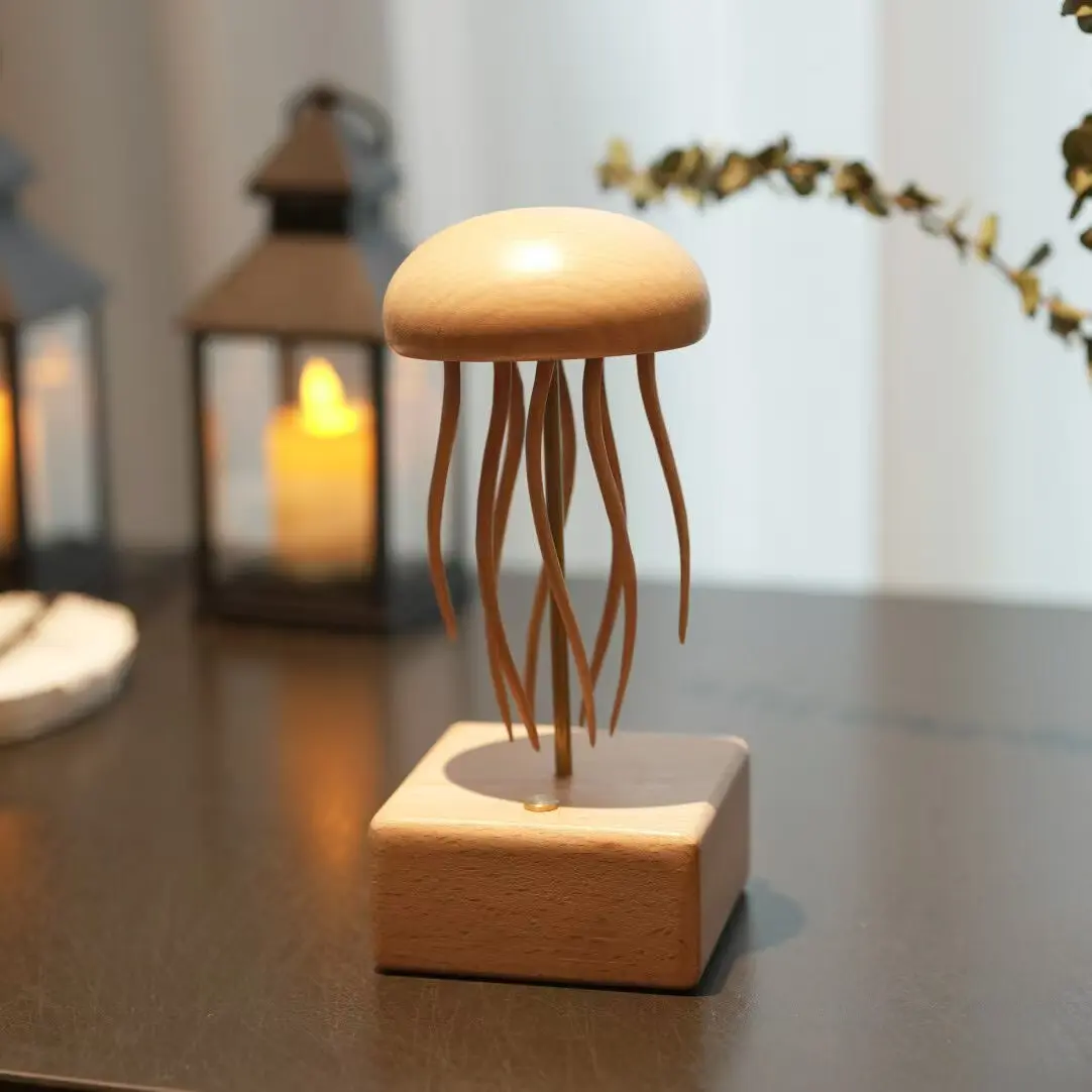 Handmade Wooden Jellyfish Automaton, Modern Ocean Kinetic Art Home Decor Collectible Ornament, Decor Figurine, Desk Ornaments Gift homedecor