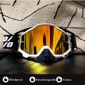 Men's Motocross Goggles With Tear-off Film Motorcycle Sunglasses Tactical Windproof Protection For Skiing Cycling Racing Off-Road mx atv dirt performance eyewear goggles Polarized Sports Sunglasses with UV Protection nose plug mirror lens bikesunglasses