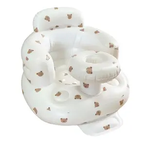 Inflatable Baby Seat for Babies 3-36 Months with Tray, Built in Air Pump Baby Chair Sit Me up Floor Seat for Baby, Bumbo Seat for Learning to Sit, Baby Feeding Sofa, Baby Camping Chair, Baby Beach Chair