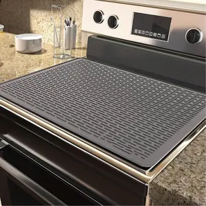 Stove Covers for Stove Top - Silicone Electric Stove Cover Mat - 28 x 20 Ceramic stove guard stove top protector, Heat Resistant Glass Cooktop Cover, Dish Drying Mats for Kitchen Kitchenware Coasters Tableware Grey