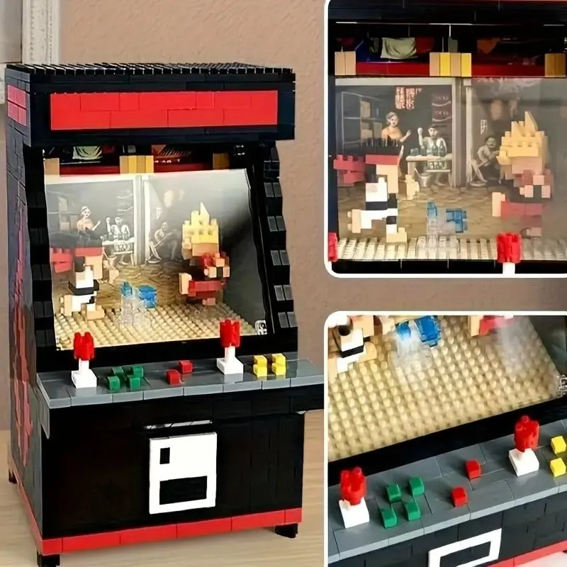 1068pcs Arcade Game Machine Building Block Set, Role Play/fighting Theme, Office Desk/living Room Decor, Adult Stress Relief Toy Gift, Building Blocks Set, Model Building Kits