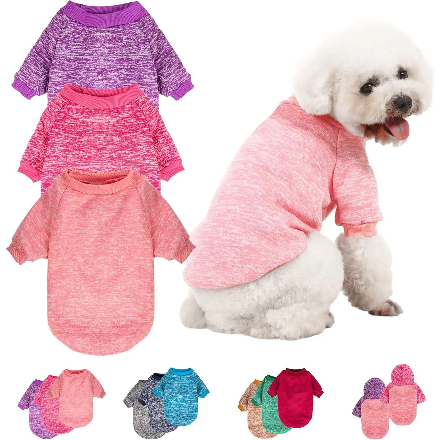 3 Pack Dog Sweater, Dog Sweaters for Small Dogs, Warm Soft Pet Clothes for Puppy, Medium Large Cat, Dogs Girl or Boy, Dog Shirt for Winter Christmas (Pink+Purple+HotPink, Small) 3 Pack Dog Sweater, Dog Sweaters for Small Dogs, Warm Soft Pet Clothes for Puppy, Medium Large Cat, Dogs Girl or Boy, Dog Shirt for Winter Christmas (Pink+Purple+HotPink, Small)