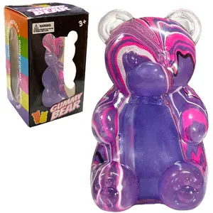 Cute Bear-Shaped Squeeze Sensory Stress Relief Toy, Soft Gel Fluid Teddy, Anxiety Reducing Ball, Birthday Gift, Party Filler, Decompression Squeeze