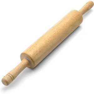 Limited time Deal -Classic Wood Rolling Pin, 17.75 Inch, Natural Bakeware Utensils Wooden