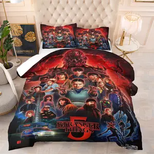 2/3Pcs Stranger Things Hawkins Horror Printed Comforter Set,Science Fiction Thriller Style Bedding Set,All-Season Skin-Friendly Style,The Perfect Gift For Your Best Friend, Suitable For A Birthday, And A Comfortable Companion All Year Round.