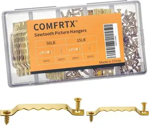 60 Pack Sawtooth Picture Hangers – Small & Heavy-Duty Wall Hanging Kit, 2 Sizes for Photo Frames, Art, Paintings, Canvas Hooks, and Picture Hanging Hardware