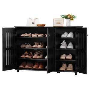 【4 Tiers 】Yaheetech Free Standing Shoe Rack Adjustable Storage Organizer Shoe Rack Shelves Entryway Hallway Furniture