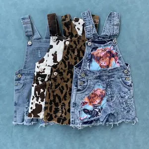 Kids Girls Western Summer Denim Overall