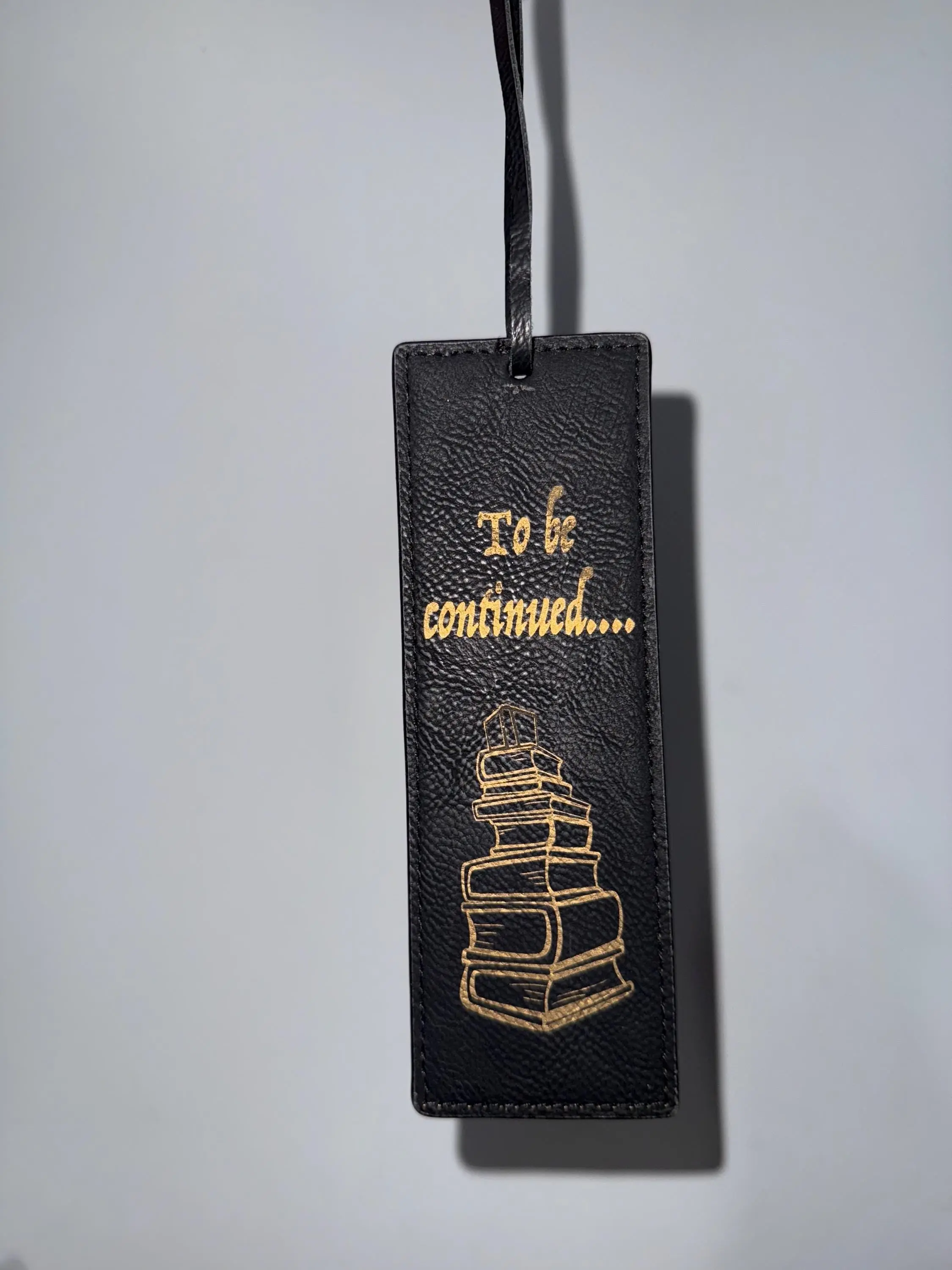 Personalized Black Leather Bookmark: Engraved Literary Gift