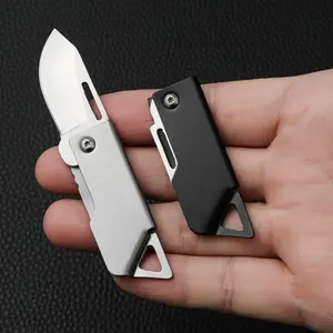 Mini Outdoor Stainless Steel Folding Knife, Portable Lightweight, Sharp Blade, Keychain Accessory, Survival Tools, Survival Gear, Survival Equipment, Durable, Ideal for Camping Hiking Hunting Fishing Edc, Pocket Knives