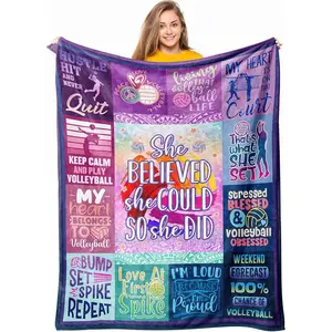 Volleyball Stuff Gifts Accessories for Teen Girls, Volleyball Team Gift Party Favors Decoration Throw Blanket 60" X 50"