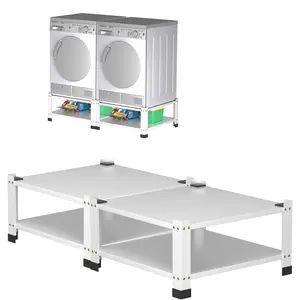 GAOMON Washer Dryer Laundry Pedestals with Storage Shelf,Washer and Dryer Stand Universal Platform,28.3 in Lx28.3 in Wx14 in H,Fit 660 LBS Capacity, Heavy Duty Steel Multi-Functional Base for Washing Machine