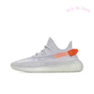 Vibrant Orange Contrast Side Tab Low Top Running Trainers, Breathable Light Grey Stretch Woven Knit Mesh Upper, Cream Ridged Foam Thick Cushioned Daily Lifestyle Footwear