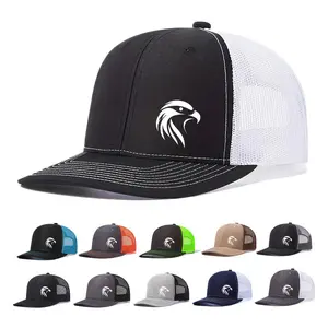 Classic Eagle Logo Graphic Hat, Mesh Back Snapback Fitted Trucker Cap, Lightweight Comfortable Everyday Style, Animal-Themed Headwear for Male Outdoor Use, Black