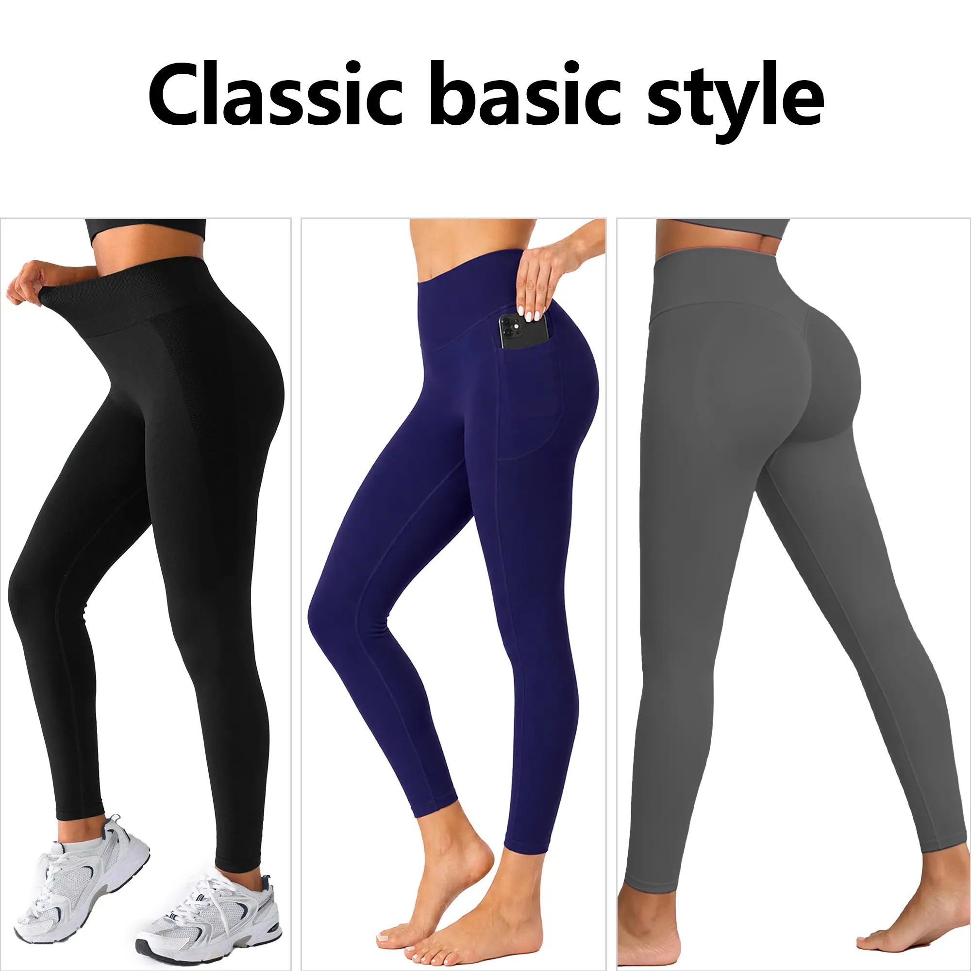 【Discount for live】Women 3PCS High Waist Sports Leggings Set One Piece With Side Pockets Quick Dry Breathable Seamless Fitness Yoga Training Pants tiktokshopbacktoschool