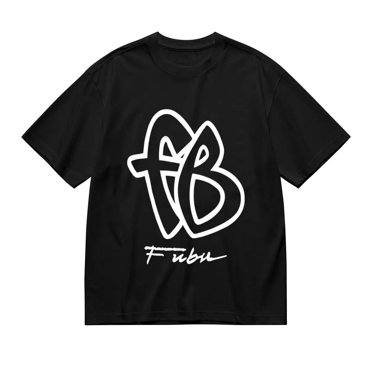 Women's 100% Cotton Breathable Fabric Short-Sleeve Classic Crop Top, 90S FUBU FB Big Logo Heavy Graphic T-Shirt for Big Sizes
