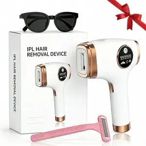 Handheld Ice Cooling IPL Hair Remover for Women & Men, 5 Intensity Levels, 999K Flashes for Smooth Skin, Portable Beauty Tool for Full Body & Bikini - US Stock, Fast 3-5 Day Delivery