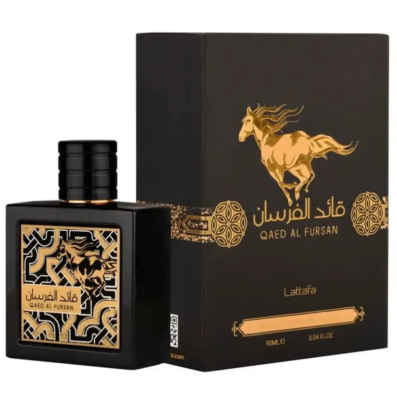 LATTAFA QAED AL FURSAN EDP 3.04FL.OZ Floral Fragrance Gift Perfume Scent Unisex Blend Eau De Parfum Pack Scented Aroma Cosmetic Cologne Unisex Floral Eau De Parfum Amber Bergamot Oud Oud Oud