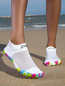 Women's Wide Fit Water Shoes, Yoga Shoes, Water Aqua Shoes, Rubber Sole, Elastic Textile Upper, Soft Comfortable Lightweight, All Season Use