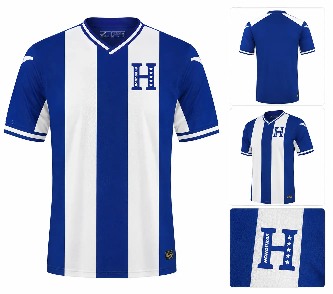 Custom Blue & White Football Jersey – Personalized Name & Number Soccer Shirt | Breathable Unisex Sports Jersey