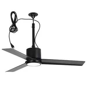 42 Inch Rhine Indoor/Wet Outdoor IP65 Black Anywhere Waterproof Ceiling Fan with LED Light and Convenient Hanging Hook