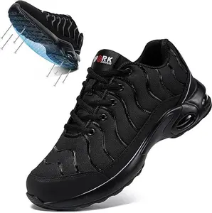 LARNMERN Steel Toe Shoes for Men Wide Women Lightweight Puncture Proof Work Safety Sneakers Breathable Slip Resistant Tennis Shoe