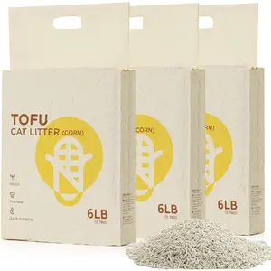 Tofu  Litter,   Ingredients Litter, Flushable, Dust Free, Quick Clumping, Lightweight, Low   Litter Pellets, Effective Odor Control, Unscented, 18 LBS (3 Packs)