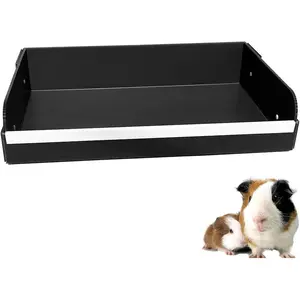 Guinea Pig Litter Box for  C&C and Midwest Cages,Guinea Pig Bedding Litter Box,Guinea Pig Kitchen Area Keep The Guinea Pig Cage Clean and Tidy. (Black, Midwest)