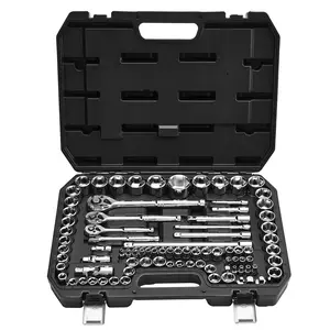 VEVOR Socket Set, 86 Pieces, 3/8 & 1/4 & 1/2 inch Drive Socket and Ratchet Set, SAE and Metric, Mechanic Tool Kit with Ratchet Wrench, Accessories and Storage Case, CR-V Alloy Steel, for Auto Repair