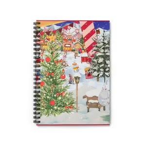 Snowy Park Adventure: Animal Festive Spiral Notebook Journal