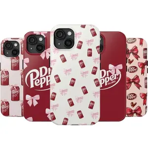 Coquette Dr Pepper Pink Bow Inspired Double Layer Phone Case Compatible with iPhone 11, 12, 13, 14, 15, 16, 17 & Samsung S22 S23 S24 S25 – check our available sizes