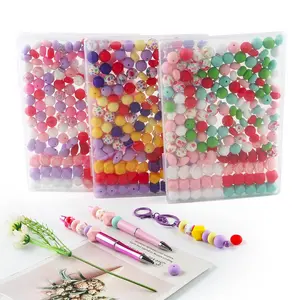 Silicone Beads Kit, 180pcs/box Colorful Beads, Diy Jewelry Making Supplies for Necklace, Bracelet, Keychain and Handmade Pen,  Beads