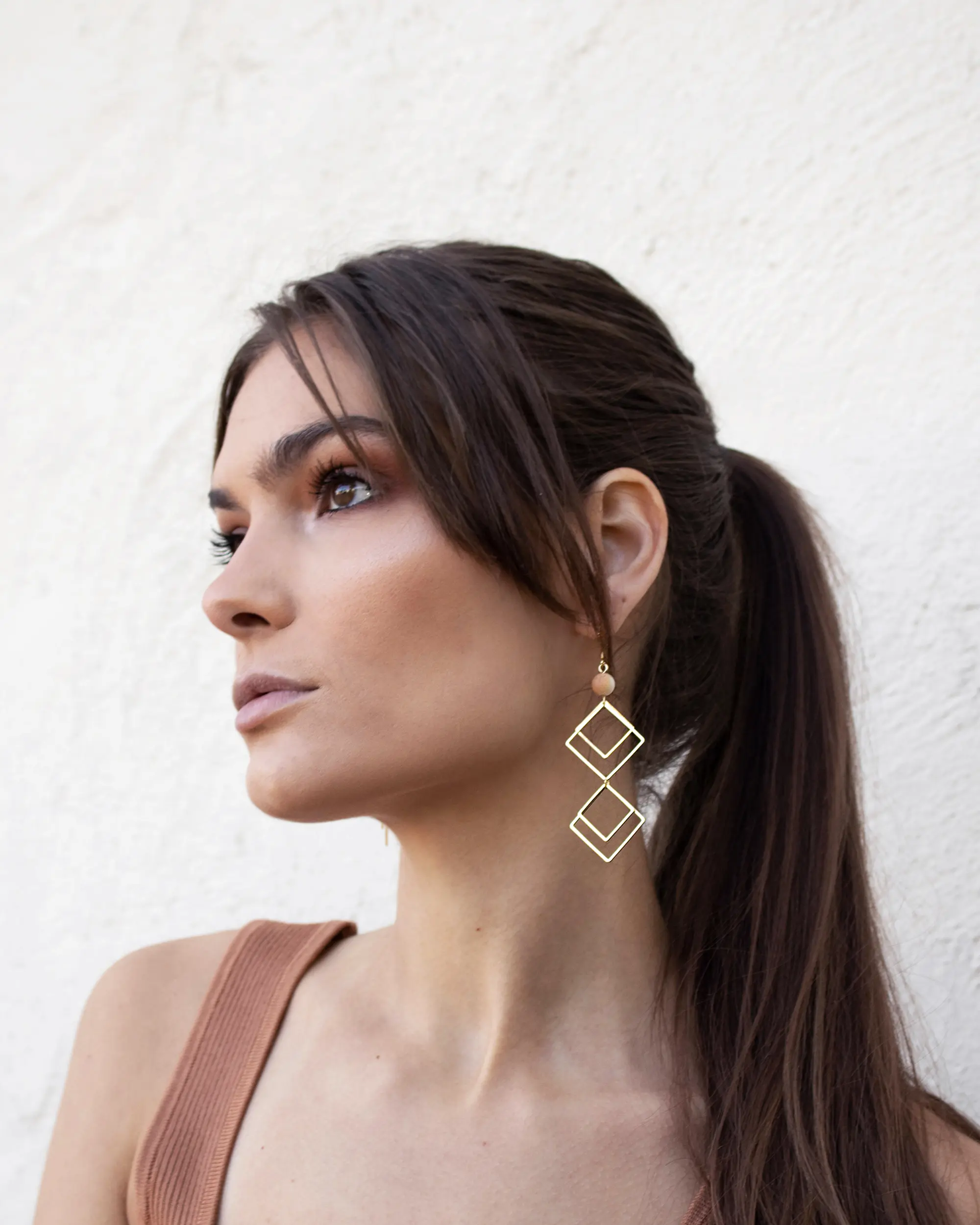 Mismatched Earrings Non Identical Double Squares Earrings | Personalized Jewelry | Self Gift | Bridesmaid Wedding Jewelry