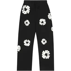 Denim Tears The Cotton Wreath Baggy Sweatpants Black