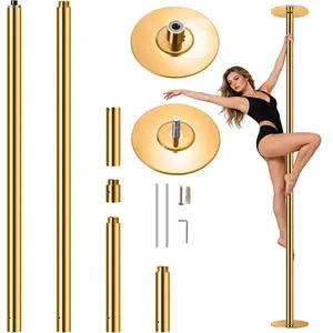 【SAVEYOUR】Professional Dancing Pole Kit, Heavy-Duty Steel Portable Dance Pole, Height Adjustable Removable Spinning & Static Dual Mode, No Drill Pressure Mount Dance Equipment for Home, Studio, Gym and Stage Performance