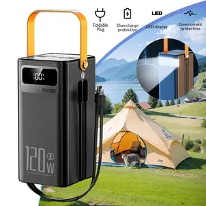 Power Bank Fast Charging, 4 USB Output Portable Charger with LED Display, Dual Input External Battery Pack for Travel, Phone, Android, Tablet