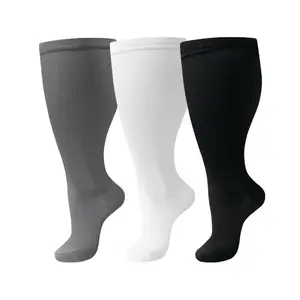 Wide Calf Unisex Calf Compression Socks 3 Pairs 20-30 mmHg Socks Daily Sport Ready for Travel Comfort