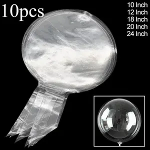 10pcs Transparent Popo Bubble Balloon Transparent inflatable helium balloon bounce out blitz Wedding birthday party balloon decorations