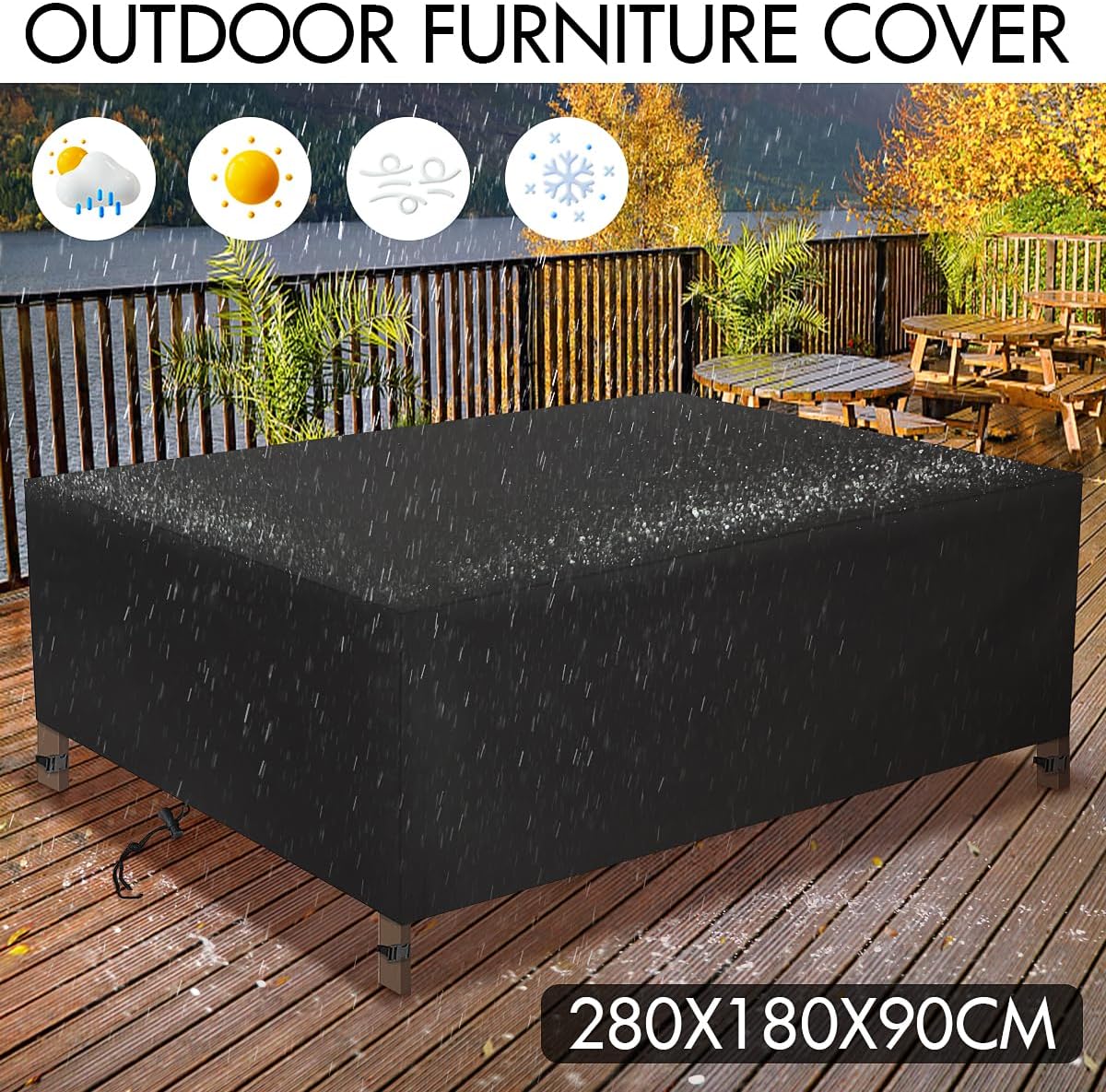 Patio Furniture Covers, Extra Large Outdoor Furniture Set Covers Waterproof, 600D Rain Snow Dust Wind-Proof, Anti-UV (Updated Oxford, 110''x71''x36'') Sofa Chair